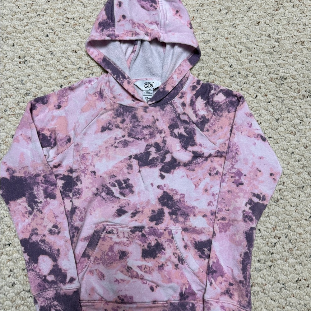 Athleta Kids Pink and Purple Tie-Dye Hoodie